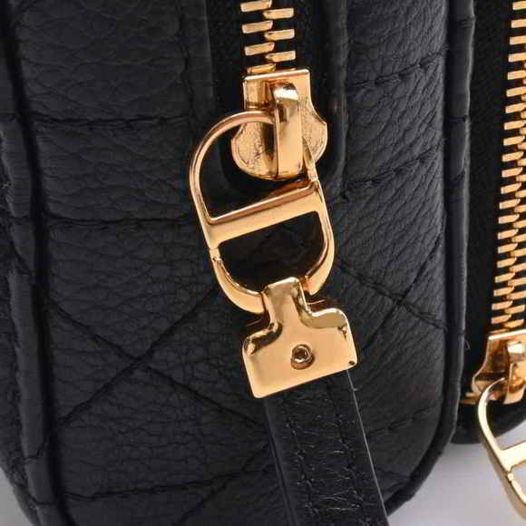 Christian Dior Canage Leather Caro Double Pouch Shoulder Bag Black Women's - Picture 7 of 10